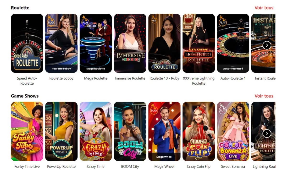 Live-Roulette und Game Shows im Manga Casino